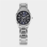 Mens Silver Plated Blue Multi Dial Bracelet Watch