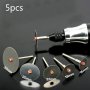 5pcs/set Stainless Steel Slice Metal Cutting Disc With 1 Mandrel For Rotary Tools 16 18 22 25 32mm Cutting Disc