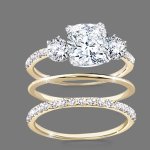 3PCS Stackable Rings 14K Gold Plated Inlaid Shining Zirconia Zinc Alloy Luxury Ring For Official Party Mix And Match For Daily O