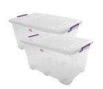Buy 2 Clear Storage Containers 100L