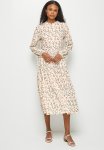Edit Mandarin Collar Tiered Midi Dress - Pastel Flowers