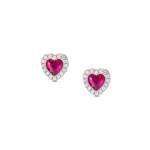 All My Love Earrings Red Heart With Cubic Zirconia