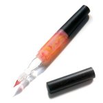 Seventytwo Handmade Glass Dip Pen With Wood Handle Black And Pink Coral Design Calligraphy Writing Pen With Cap Black-pink