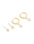 Goldair Gold Plated Brass Cubic Zirconia April Birthstone Earrings 2 Pack
