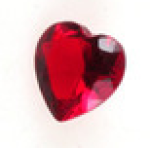 Bch - Red Cz Heart Genuine Cubic Zirconia 5MM
