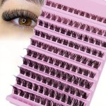 120PCS Cluster Lashes 8-16MM Wispy Individual Lashes Natural Look Lashes D Curl Fluffy Cluster Lashes Diy Eyelash Extension