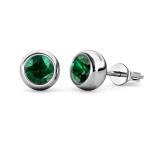 DESTINY Moon May emerald Birthstone Earrings With Swarovski Crystals In A Macaroon Case