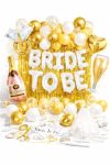 Bachelorette Party Decorations Bride To Be Bridal Shower Decorations Bride To Be Banner Sash Veil Gold Glitter Ring Balloon 40 I
