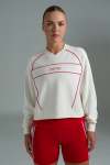V-neck Sweat Top - XL Milk