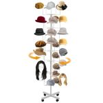 Ddbessic 7-TIER Rotating Hat Display Stand 35 Hooks Metal Freestanding Retail Display Stand Commercial Large Headwear Wig Rack M