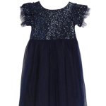 Girls Navy Sequin Party Dress Tulle