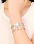 Silver Watch & Diamante Chain Bracelets Set