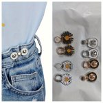4 Sets Pant Waist Tightener Detachable Jean Buttons For Loose Jeans No Sew And No Tools Button Pins For Jeans Adjustable Jean Bu