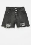 PoP Candy Frayed Hem Shorts - Black