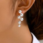 1 Pair Of Dangle Earrings 14K Gold Plated Inlaid Faux Pearl Match Daily Outfits Party Accessories Casual Dating Decor For Female