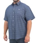 Mens Short Sleeve Printed Shirt - 10XL Navy