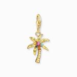 Charm Pendant - Colourful Palm Tree - Gold Plated