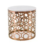 Abstract Round Gold And White Coffee Table