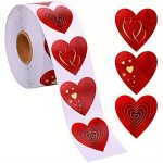 500PCS Heart Stickers- Valentine's Day Stickers Envelope Stickers Card Sticker Self-adhesive Stickers Love Stickers Thermal Labe