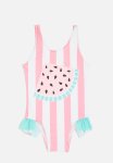 PoP Candy Striped One Piece Swimsuit-pink & White