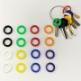 10PCS Pvc Colored Key Cover Elastic Key Ring For Men Silicone Elastic Key Cover Identification Key Ring