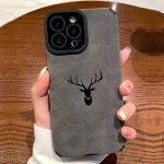 Black Deer Head Phone Case For IPHONE14 14PLUS 14PRO 14PROMAX IPHONE13 13PRO 13PROMAX IPHONE12 12PRO 12PROMAX IPHONE11 11PRO 11P