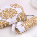 20PCS Golden Napkin Placemats - Perfect For Hotel Banquets Flower Parties & Holiday Decorations Christmas Halloween Thanksgiving