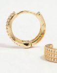 Goldair Gold Plated Diamante Pav Trio Hoop Earrings