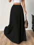 Solid Color Maxi Elegant Skirt High Waist Pleated Skirt For Spring & Summer Women's Clothing