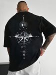 Sun & Mountain Print Men's Round Neck Short Sleeve Tee Fashion Regular Fit T-Shirt Top For Spring Summer Holiday Leisure Vacatio