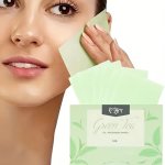 100PCS SET Green Tea Oil Absorbing Sheets - Facial Blotting Papers For Oily Skin Care Essential Makeup Accessory Instant Refresh