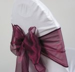 MDS Pack Of 100 Organza Chair Sashes Bow Sash For Wedding And Events Supplies Party Decoration Chair Cover Sash -wine