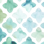 Turquoise Watercolour Pvc Table Runner