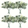 20PCS Mixed Eucalyptus Leaves Stems Bulk Artificial Oval Eucalyptus Leaves With White Seeds Stems And Eucalyptus Leaves Sprays For Vase Floral Wreath Bouquets Wedding