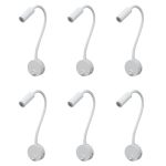 Soaying 6X 3W Wall Mounted Reading Light Flexible Gooseneck LED Sconce Lamp For Bedroom Office Workbench Studio Reading Lamp