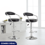 Set Of 2 Round Bar Stools Black
