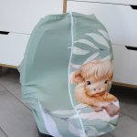 Car Seat Cover Simple Clean Baby Highland Cow Pennygum eucalyptus Set