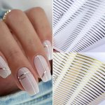3D Golden Silvery Line Design Nail Art Stickers Self Adhesive Stripe Design Nail Art Decals For Nail Art Decoration Nail Art Sup