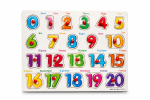 Wooden Numbers 020 Peg Puzzle