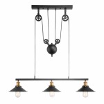 Dawn Adjustable Metal Trio Pendant - Black And Antique Brass