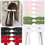 12 Pcs Cute Hair Bows With Long Tails 6 Colors Ribbon Barrettes And Clips Accessories For Women