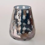 Silver Dot Glass Candle Holder – 20X15CM