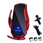 Wireless Car Charger Automotive Electric Induction 15W Wireless Charger Car Vent Mount Bracket Fast Charging Auto-clamping Car P