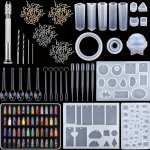 284PCS Resin Casting Silicone Mold Kit Epoxy Resin Jewellery Making Silicone Mold Set For Jewellery Making Pendants Necklaces Ea