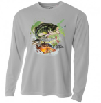 Angler Freshwater Trio Long Sleeve T-Shirt Grey