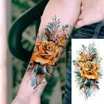 Temporary Tattoo Water-resistant Rose Pattern Long-lasting Waterproof Sticker For Adults