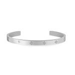 Open Bangle With Cubic Zirconia Stars - Silver