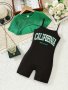 Girl's Set Basic Crop Top + California Print Cami Romper 2-Piece Casual Going Out Girls Summer Clothes
