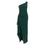 Emerald Lurex One Shoulder Maxi Dress