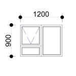 Aluminium Window PT129 Clear 1200×900 Bronze